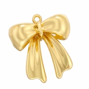 Sløjfe vedhæng med 3D effekt. 18k forgyldt. 20 mm